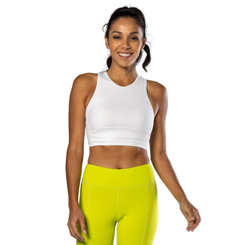 NEW NATHAN SPORTS interval crop top in white